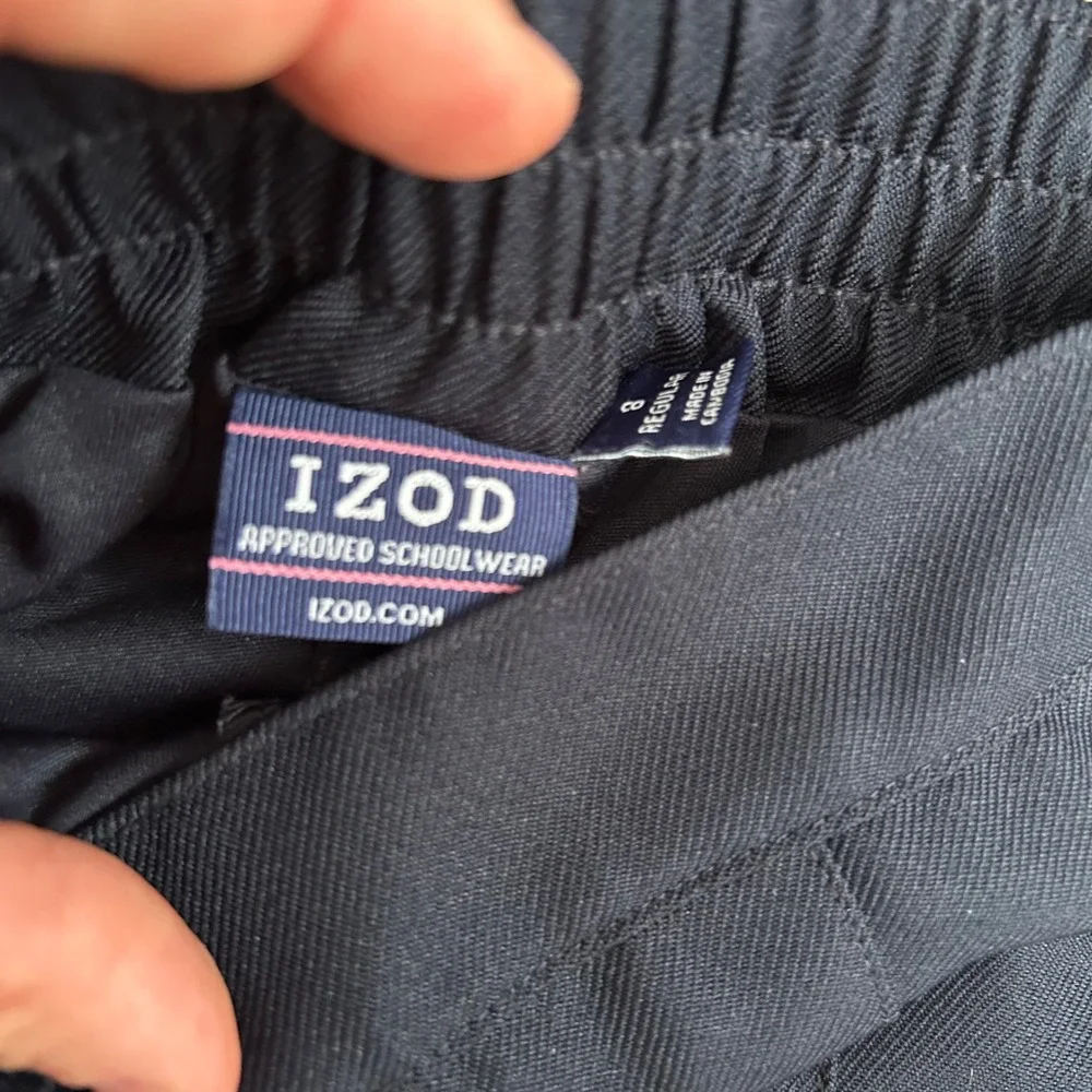 IZOD Approved School Uniform Pleated Skort Skirt Girls 8 Navy Blue Elastic Waist